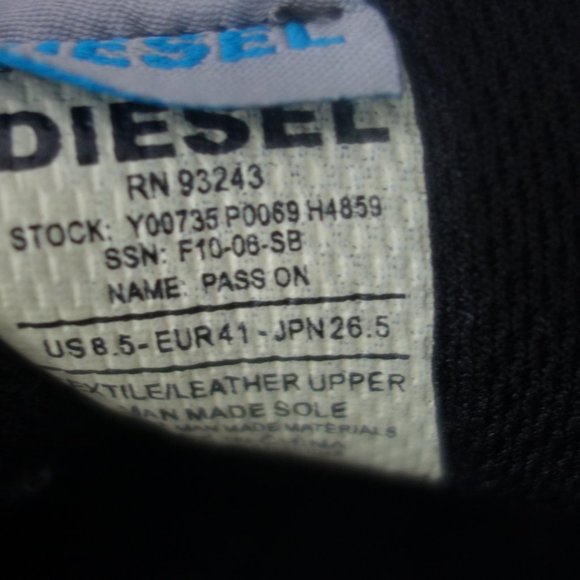 Diesel Only the Brave Black and Teal Size 8.5 Shoes - Picture 14 of 16
